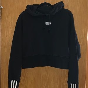 adidas crop hoodie sweatshirt